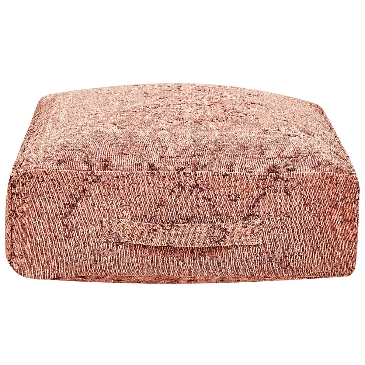 POUF Baumwolle Hellrot Shasa - Hellrot, Textil (50/20/50cm) - Beliani
