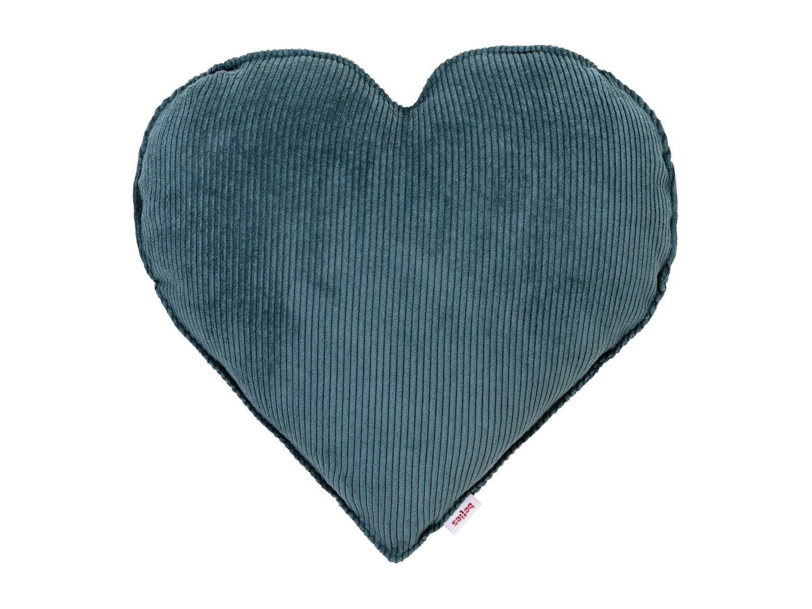 HERZKISSEN HYggelig No.1 nord-blau Cord-Samt 35/40 cm - Blau, Textil (35/40cm) - beties Heimtextil