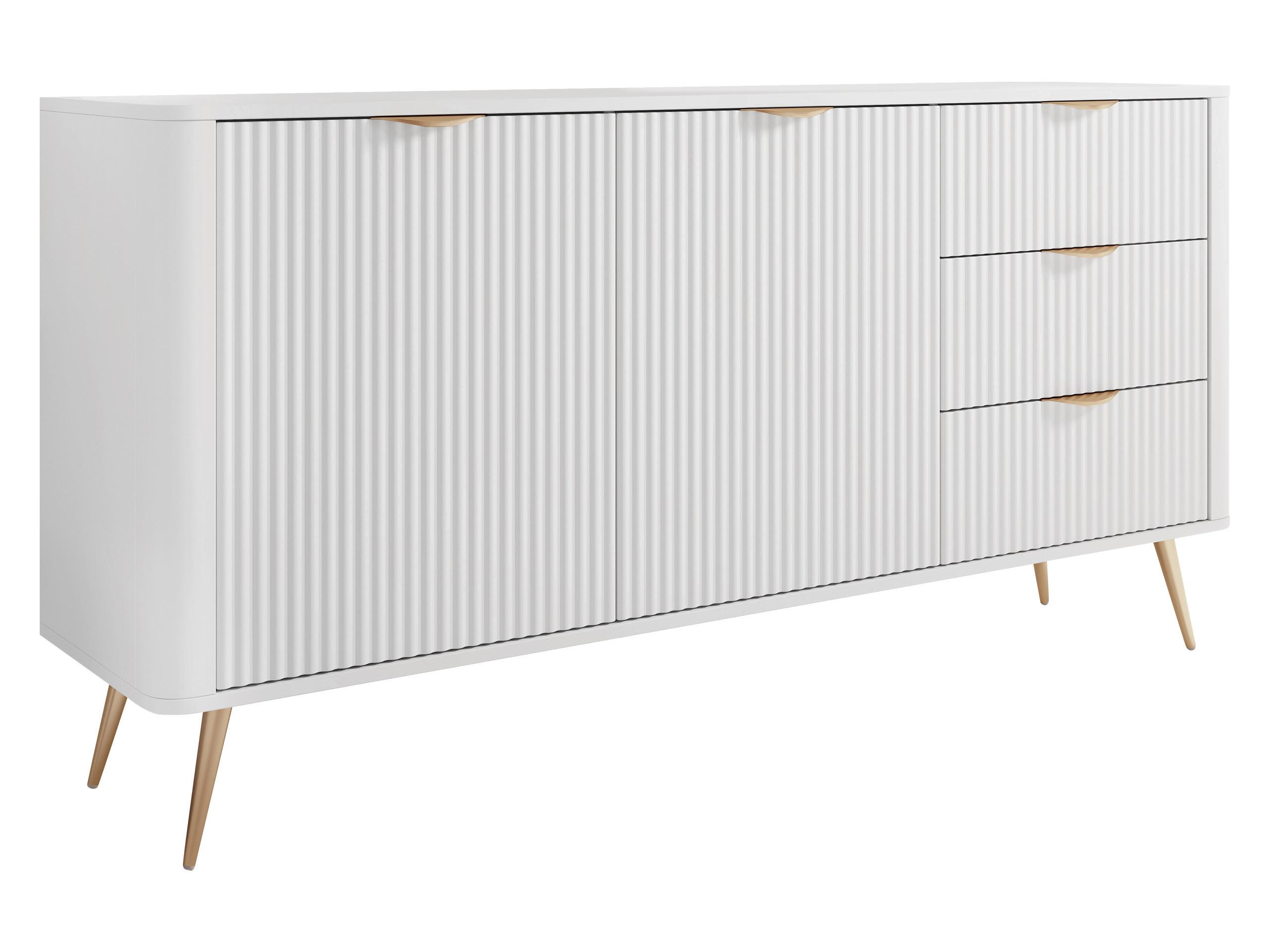KOMBIKOMMODE Lante 2D3S - Goldfarben/Weiß, Holzwerkstoff/Metall (164/82/38cm) - MIRJAN24