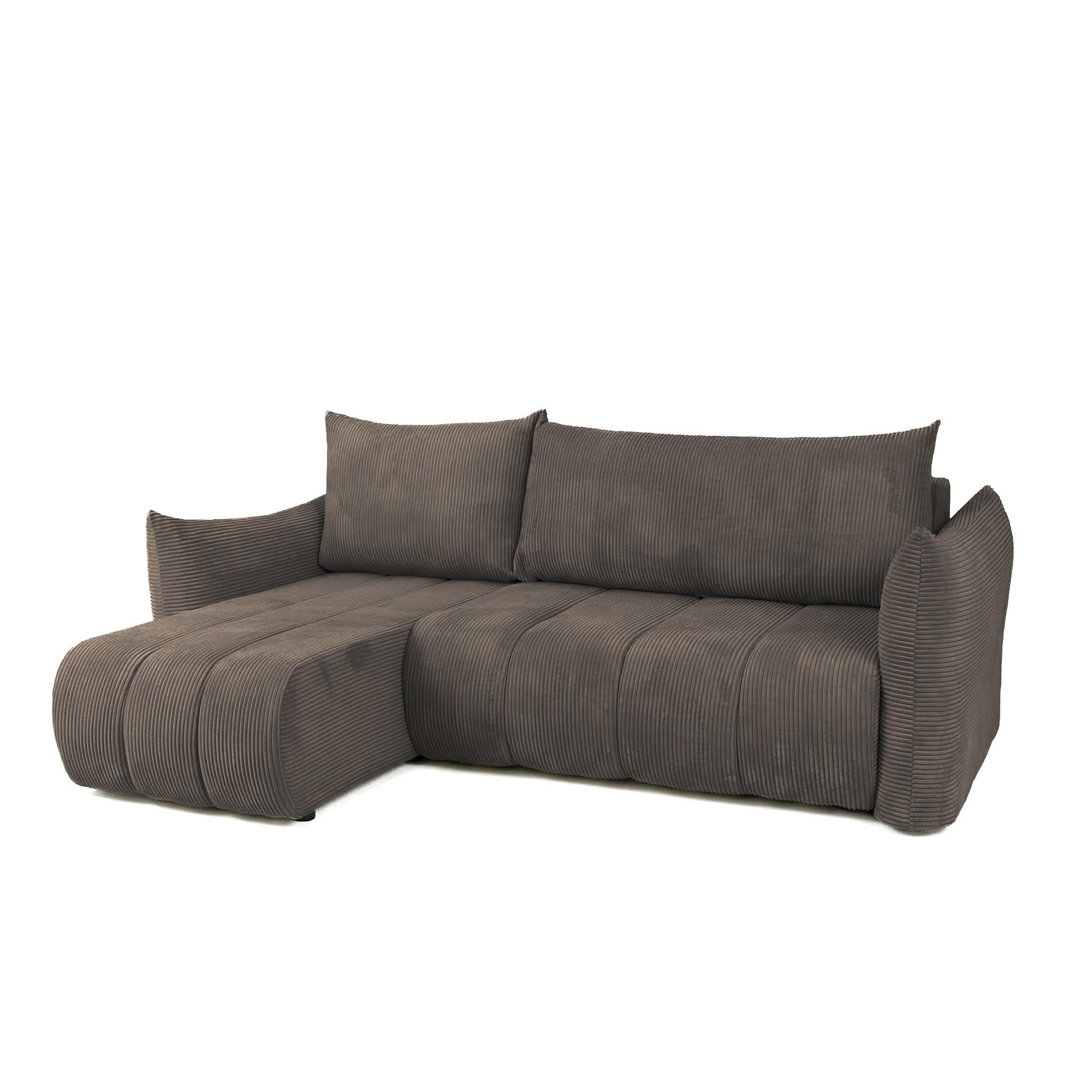 ECKSOFA Ontario Xs Mit Schlaffunktion - Braun, Holzwerkstoff/Textil (154/226cm) - Fun Möbel