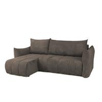ECKSOFA Ontario Xs Mit Schlaffunktion - Braun, Holzwerkstoff/Textil (154/226cm) - Fun Möbel
