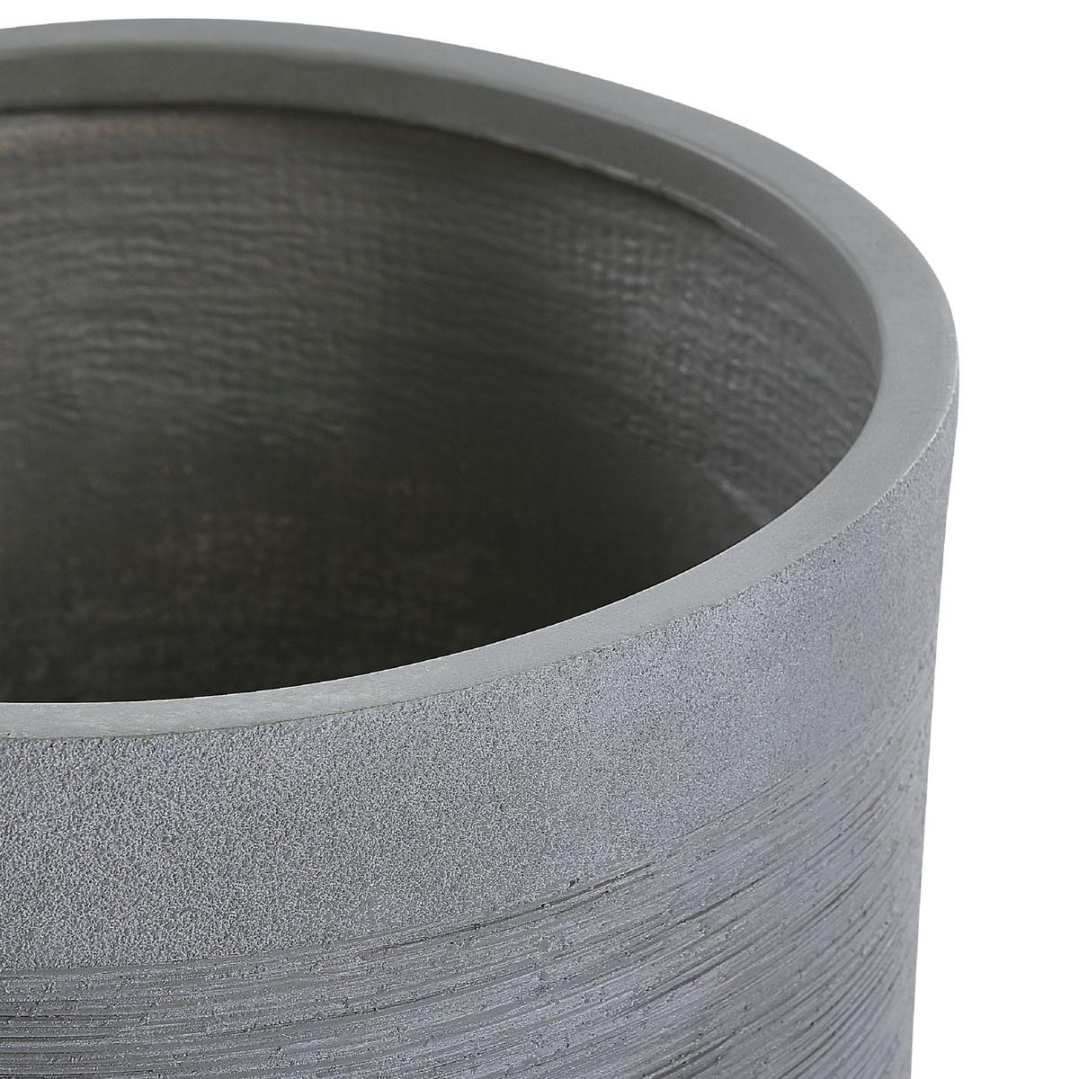 BLUMENTOPF grau rund 26/26/25 cm Samos - Grau, Naturmaterialien (25cm) - Beliani