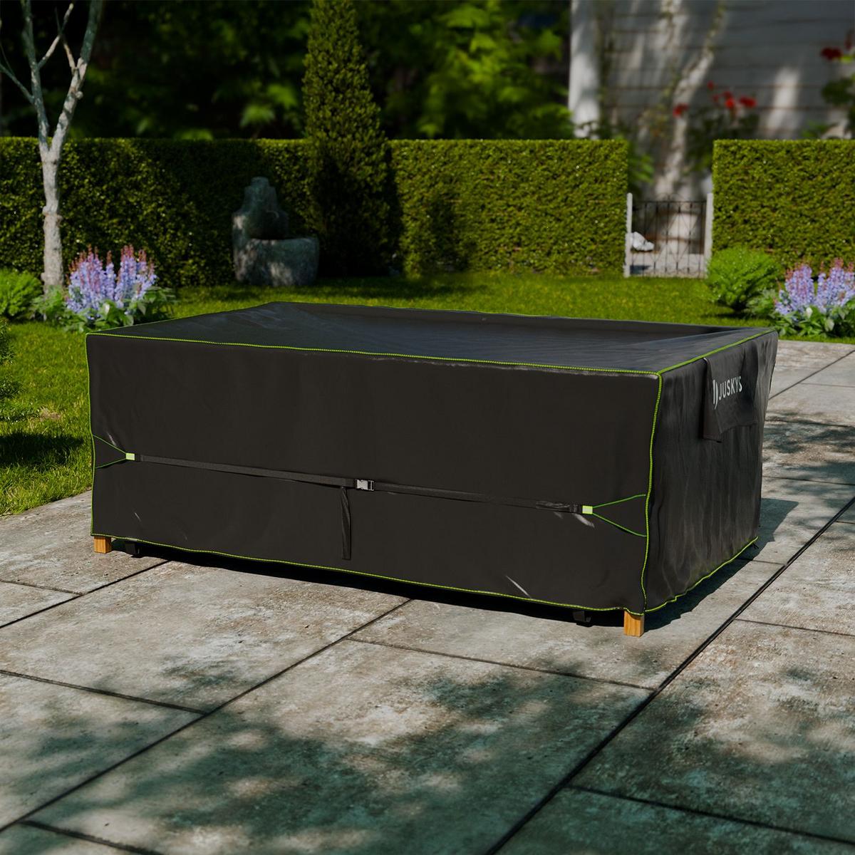 GARTENMÖBELABDECKUNG CoverSafe Pro schwarz - Schwarz, Kunststoff (140/75/220cm) - Juskys