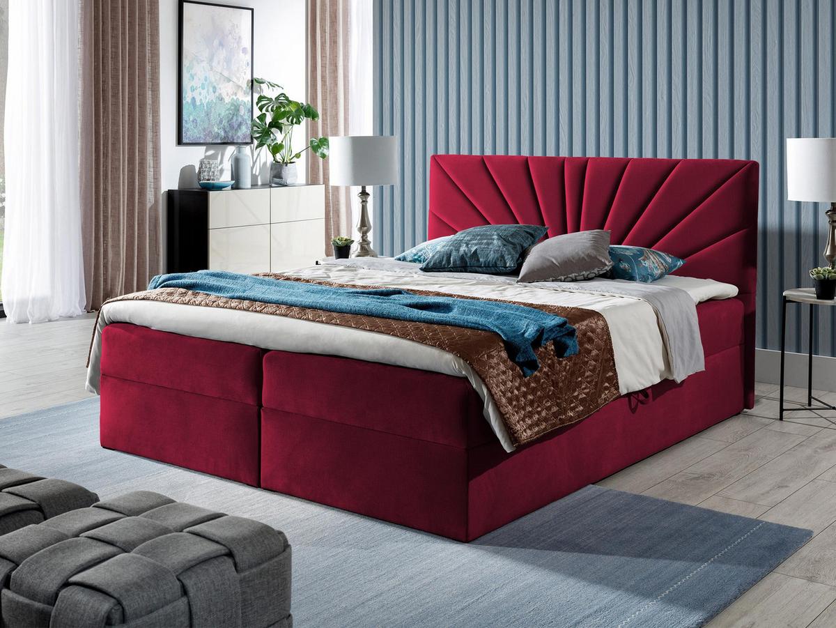 BOXBETT Top 4 - H3 - Rot, Holz (160/200cm) - MIRJAN24
