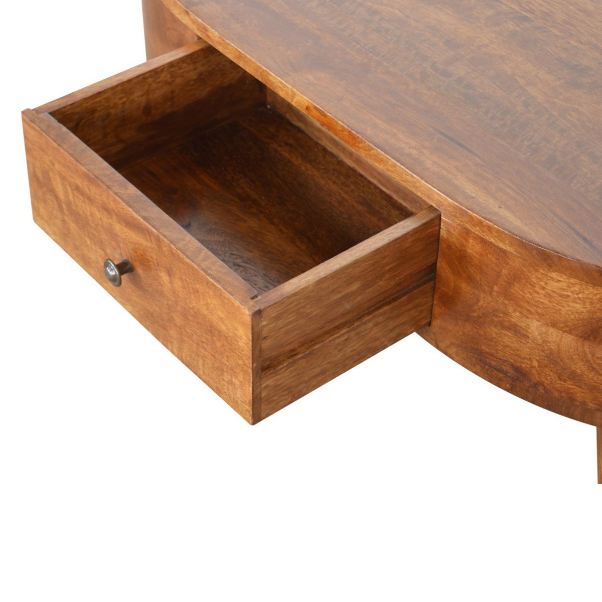 COUCHTISCH mit 2 Schubladen, Nordische Beine, Braun - Messingfarben/Braun, Holz/Metall (55/85/40cm) - Artisan Furniture