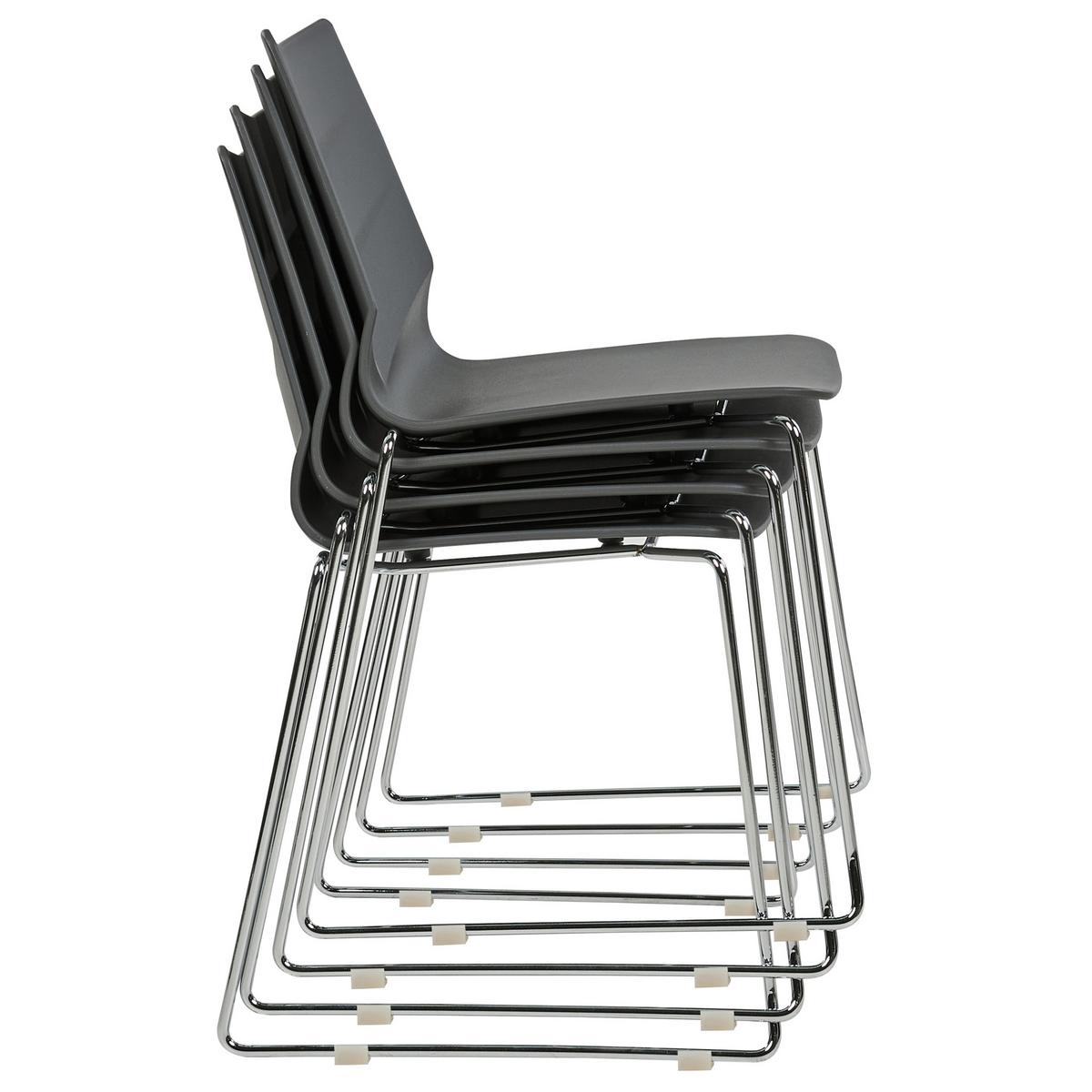 ESSZIMMERSTUHL 4er-Set Kunststoff Grau Hartley - Grau, Kunststoff/Metall (50/82/50cm) - Beliani