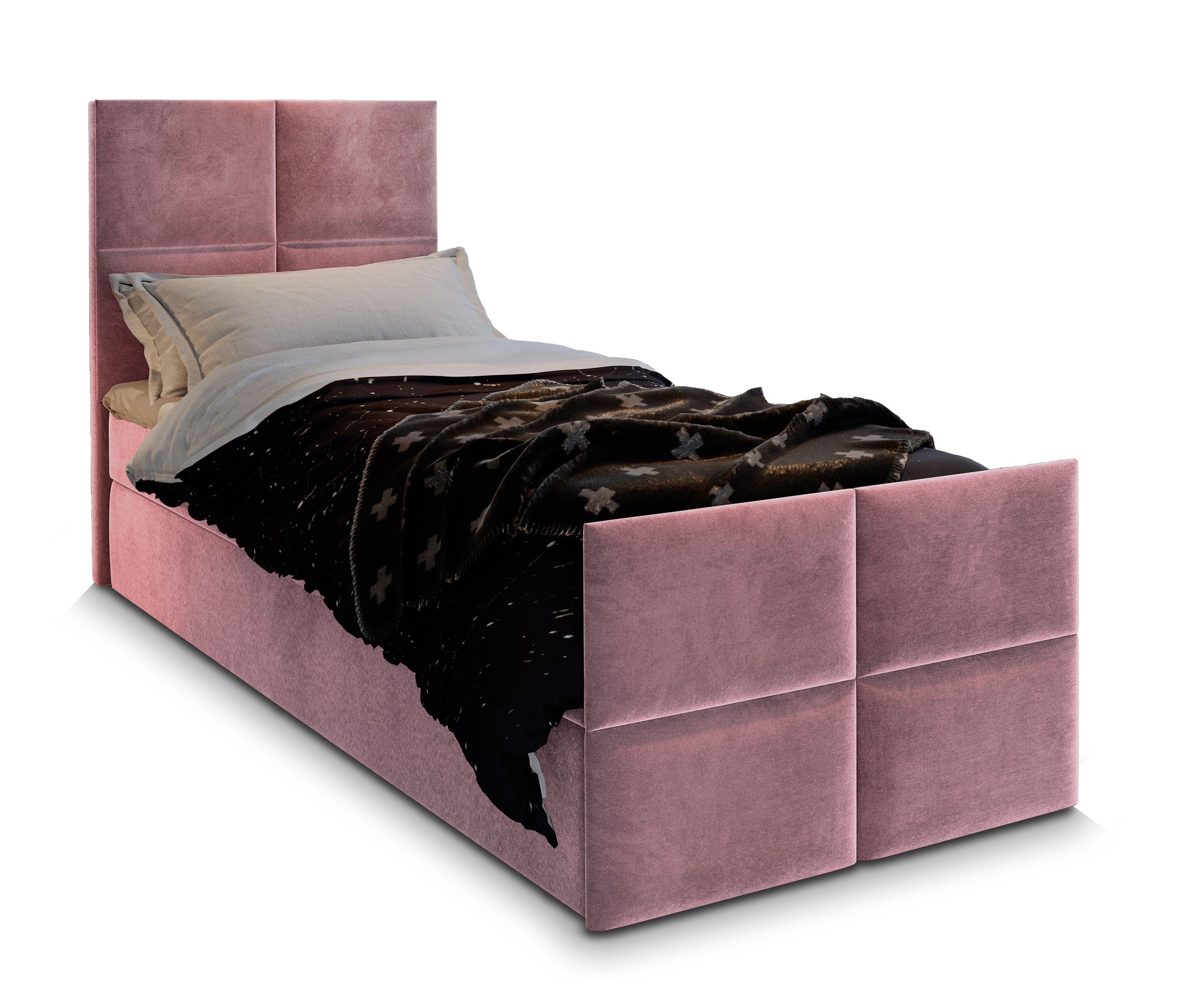 BOXBETT ARIEL 80 80x200 cm mit Matratze und Topper - Rosa - Rosa, Holz (80/200cm) - MASSENO