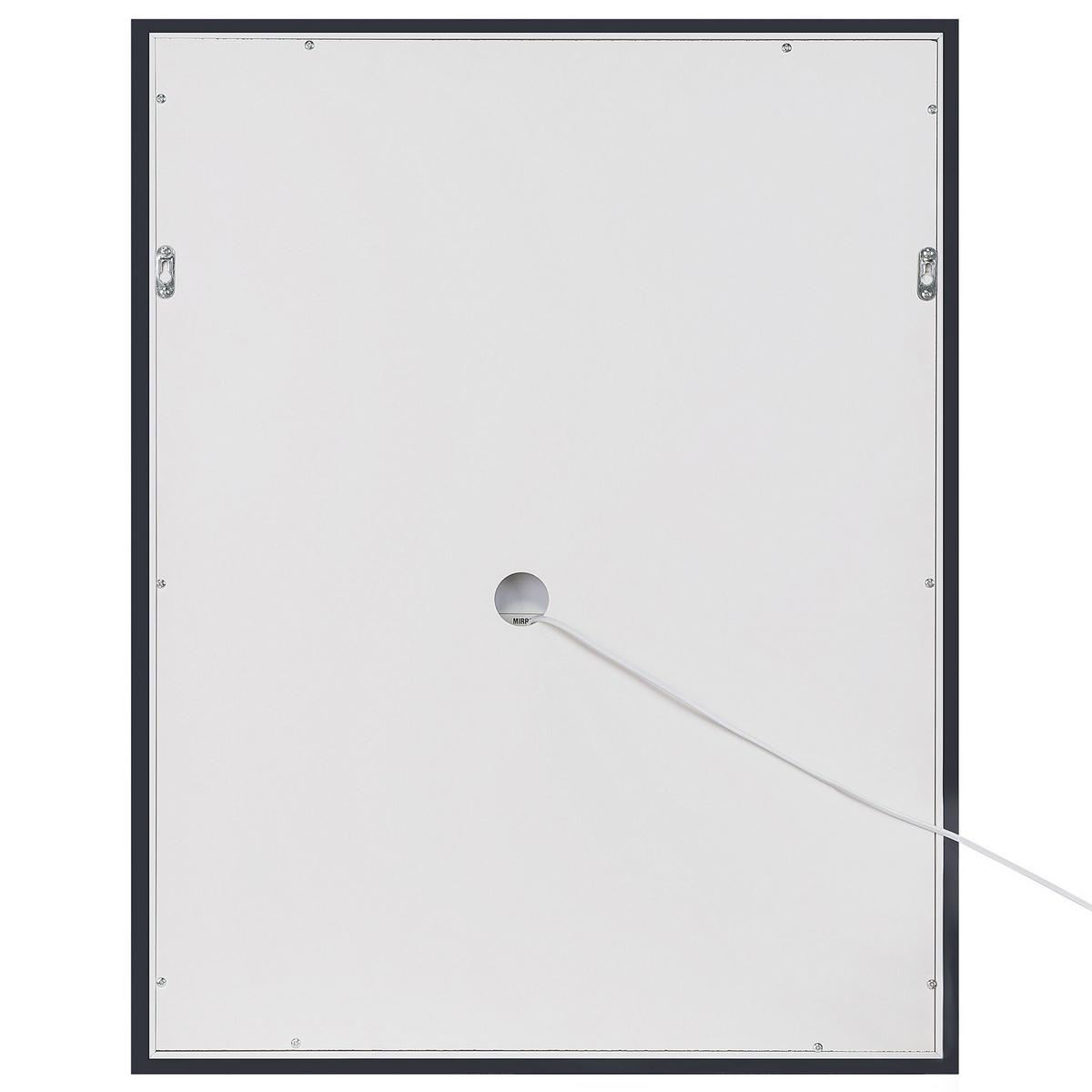 BADSPIEGEL mit LED-Beleuchtung rechteckig 70/90 cm Martinet - Silberfarben, Kunststoff (70/90/4cm) - Beliani