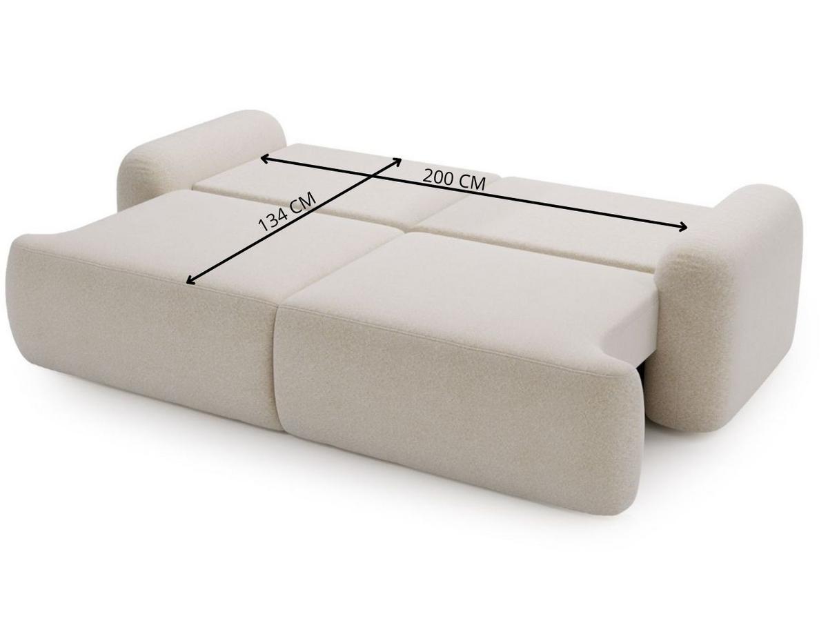 SOFA 260/106/81 Aurio Bouclé-Stoff Hellbraun - Hellbraun, Kunststoff/Textil (260/81/106cm) - Graingold