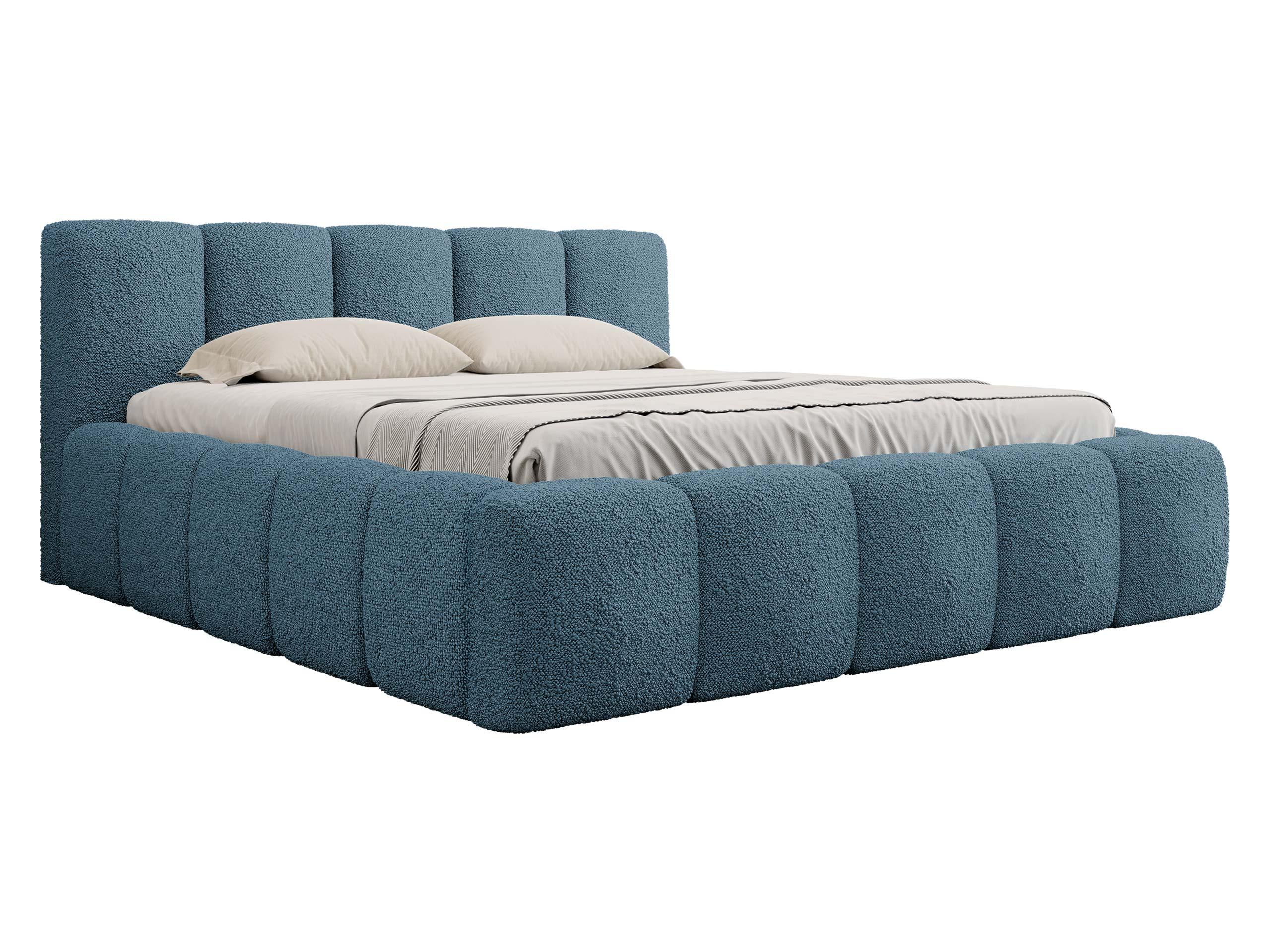 POLSTERBETT Kevson Boucle - Blau, Holzwerkstoff/Textil (160/200cm) - MIRJAN24