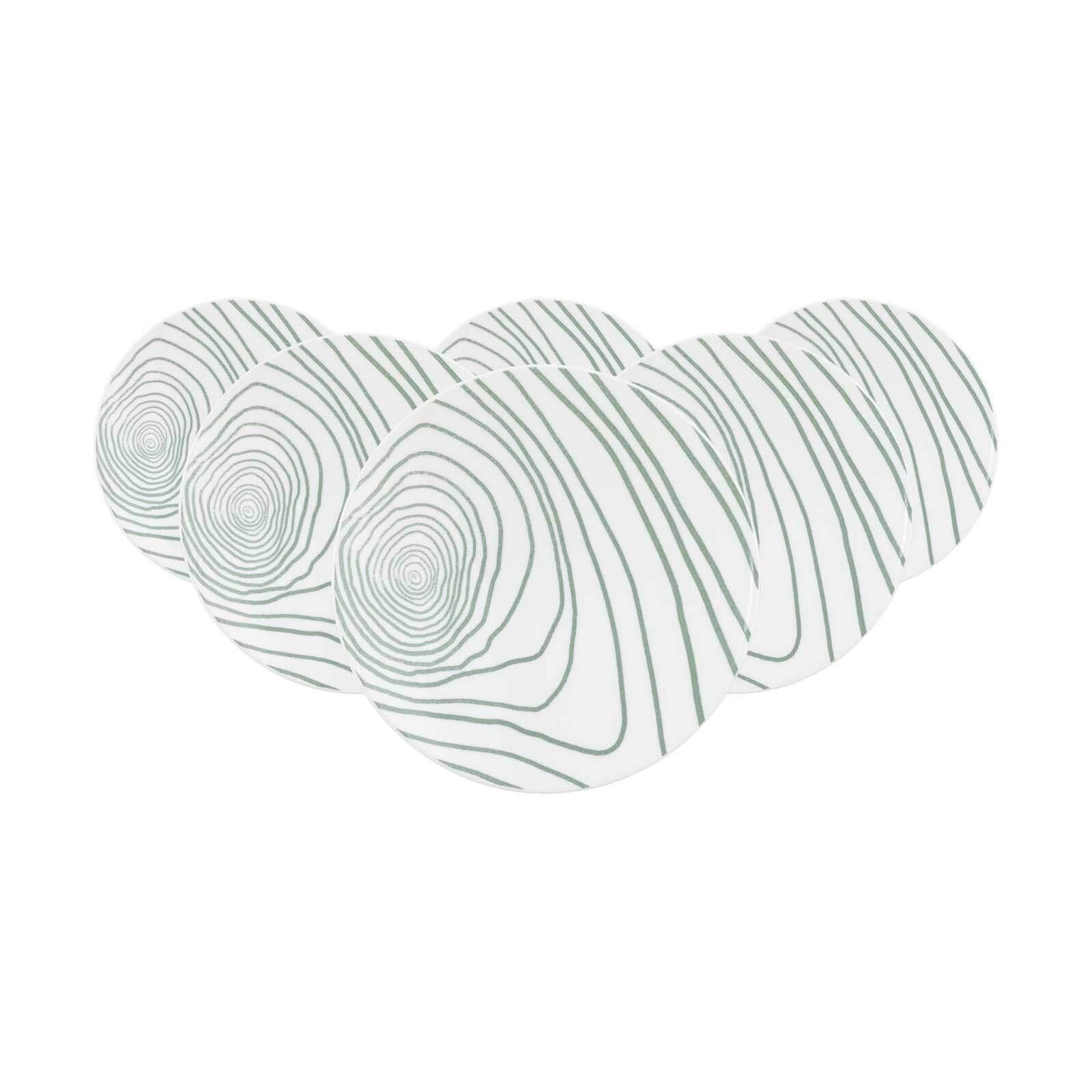 FRÜHSTÜCKSTELLER Life Nature Jahresringe weiß-grün ø 22,5 cm 6er Set - Weiß/Grün, Keramik (22.5cm) - Seltmann Weiden