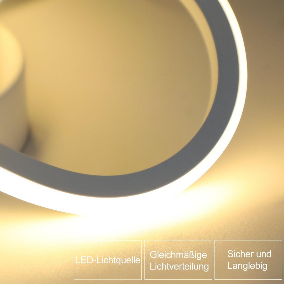 LED-DECKENLEUCHTE Weydenwall 24.0/12.0/24.0 cm - Weiß, Metall (24/24/12cm) - ZMH