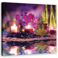 LEINWANDBILD, Abstraktionen - Violett 40x40cm - Lila, Textil (40/40cm) - Feeby