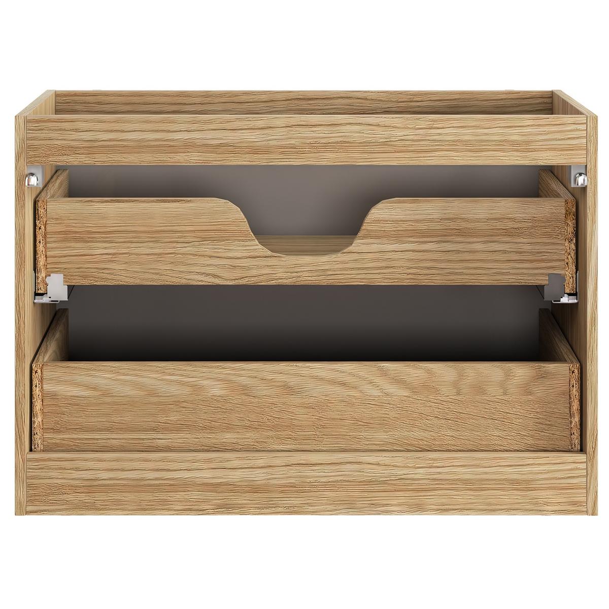 WASCHBECKENUNTERSCHRANK Ocean 2 Schubladen Cashmere mit Eiche - 80 x 46 x 59 cm - Kaschmir/Eichefarben, Holz (80/59/46cm) - Badplaats