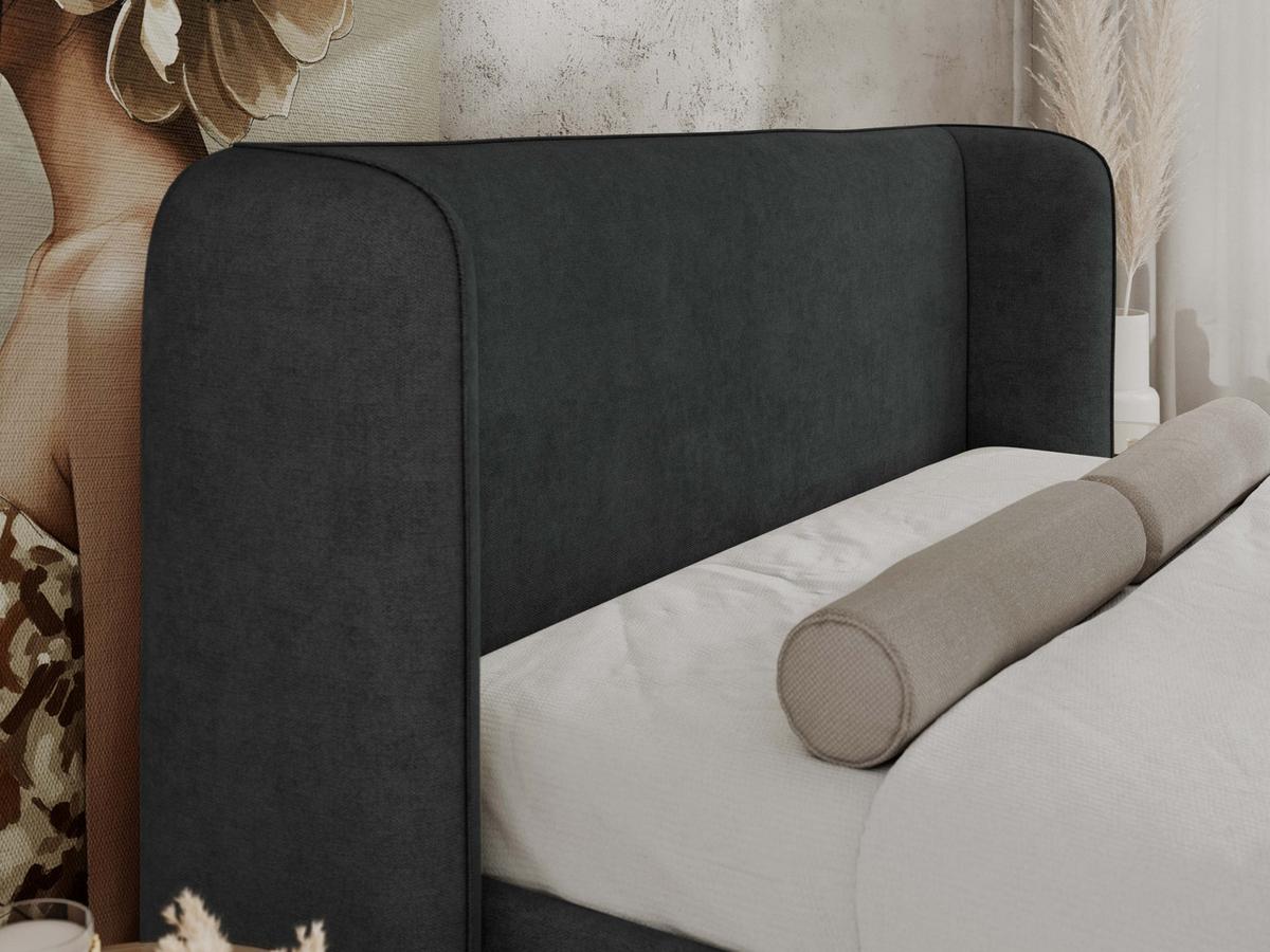 POLSTERBETT EMORA CLASSIC DUO 160/200 - Dunkelgrau Strukture - Multipocket-Matratze - Dunkelgrau, Textil (160/200cm) - MKS
