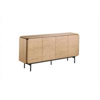 SIDEBOARD AVRIL Braun Eiche - Schwarz/Braun, Holzwerkstoff/Metall (181/87/40cm) - KAWOLA