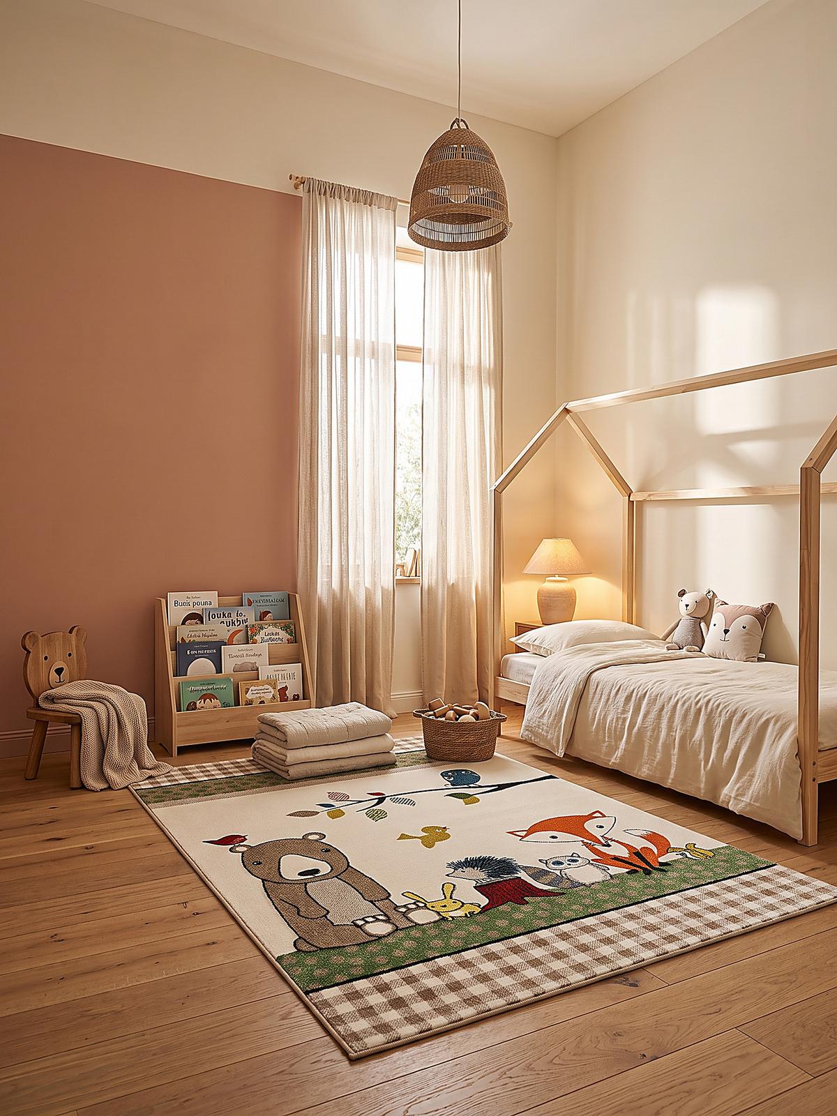 KINDERTEPPICH Kurzflor Karo CASOLA Polypropylen Creme 120 x 170 cm - Beige, Textil (120/170cm) - KADIMA DESIGN