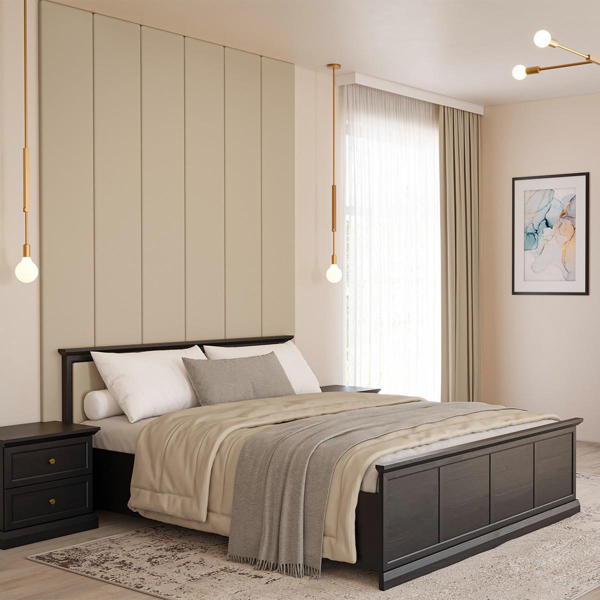 BETT 160/200 Toja Anthrazitfarbenes Holz - Braun, Holzwerkstoff (160/200cm) - Petits-meubles