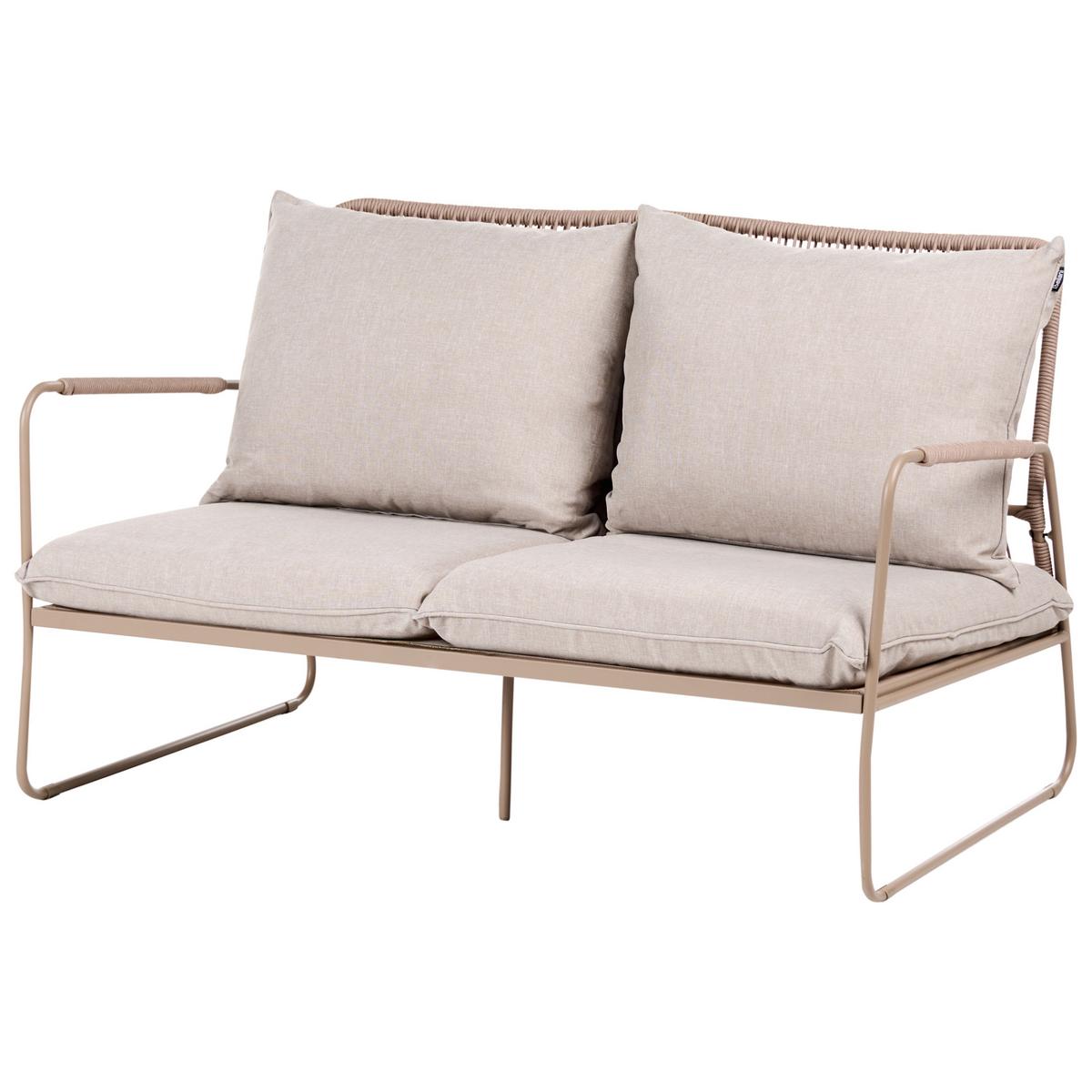 LOUNGE-SET mit Tisch 4-Sitzer Metall Beige Acceglio - Taupe/Beige, Metall - Beliani