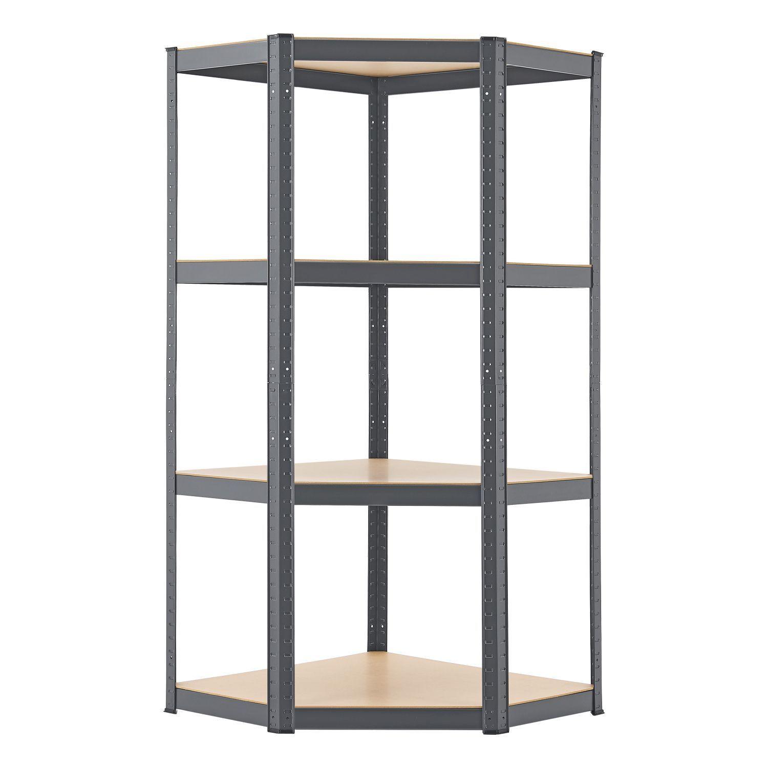 ECKREGAL Lagerregal Corner Easy grau 160x75x75 cm - Grau, Metall (75/160/75cm) - Juskys