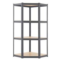 ECKREGAL Lagerregal Corner Easy grau 160x75x75 cm - Grau, Metall (75/160/75cm) - Juskys