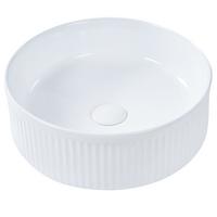 AUFSATZWASCHBECKEN Weiß 37 cm Keramik Geldo - Weiß, Keramik (37/13/37cm) - Beliani