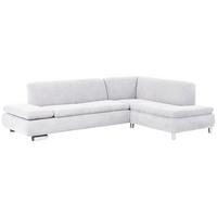ECKSOFA mit Ottomane rechts Kaye Bezug Veloursstoff Metallfuß verchromt / creme - Weiß, Kunststoff (270/190cm) - 58aufmkessel