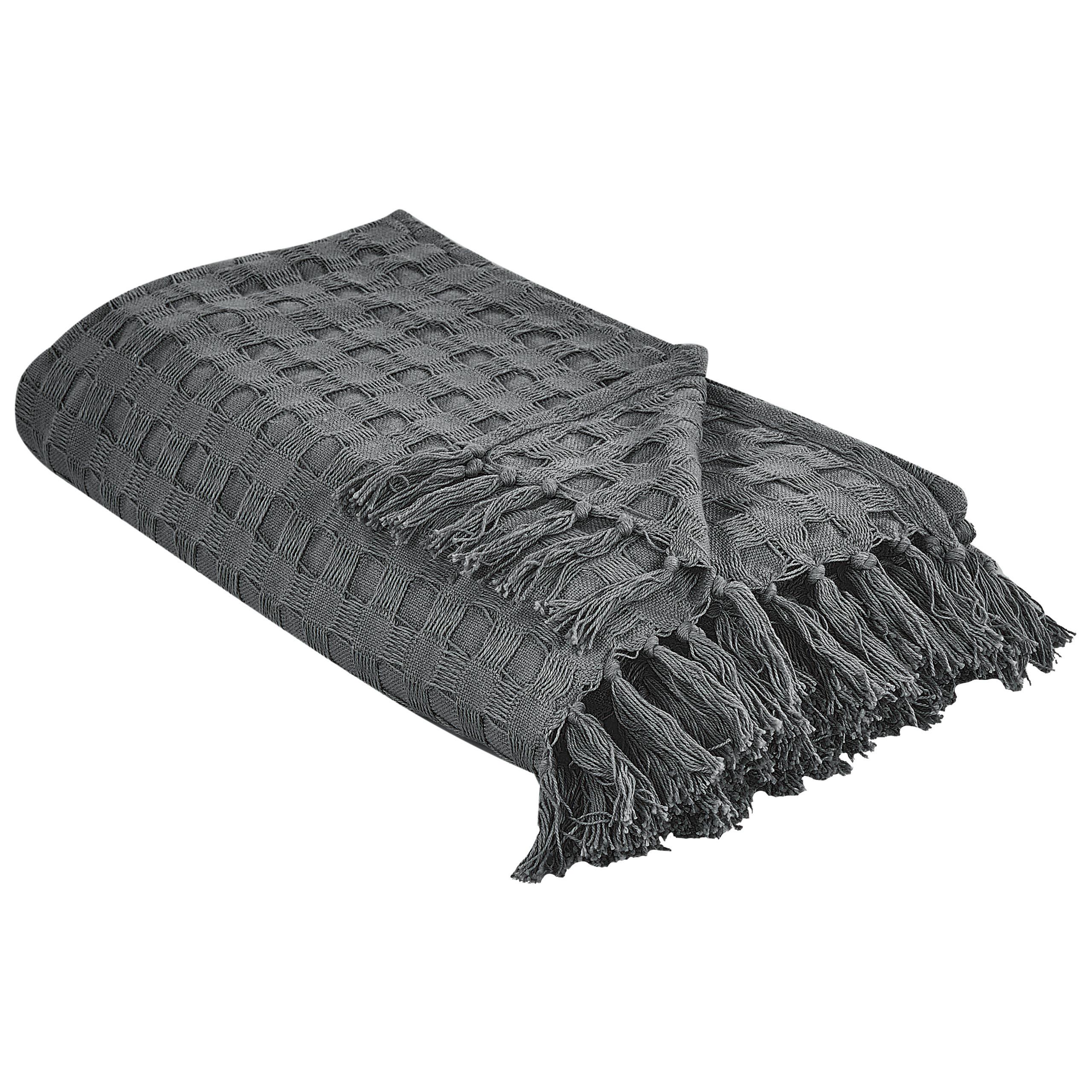 TAGESDECKE Grau 150 x 200 cm Bere - Schieferfarben, Textil (200/220cm) - Beliani