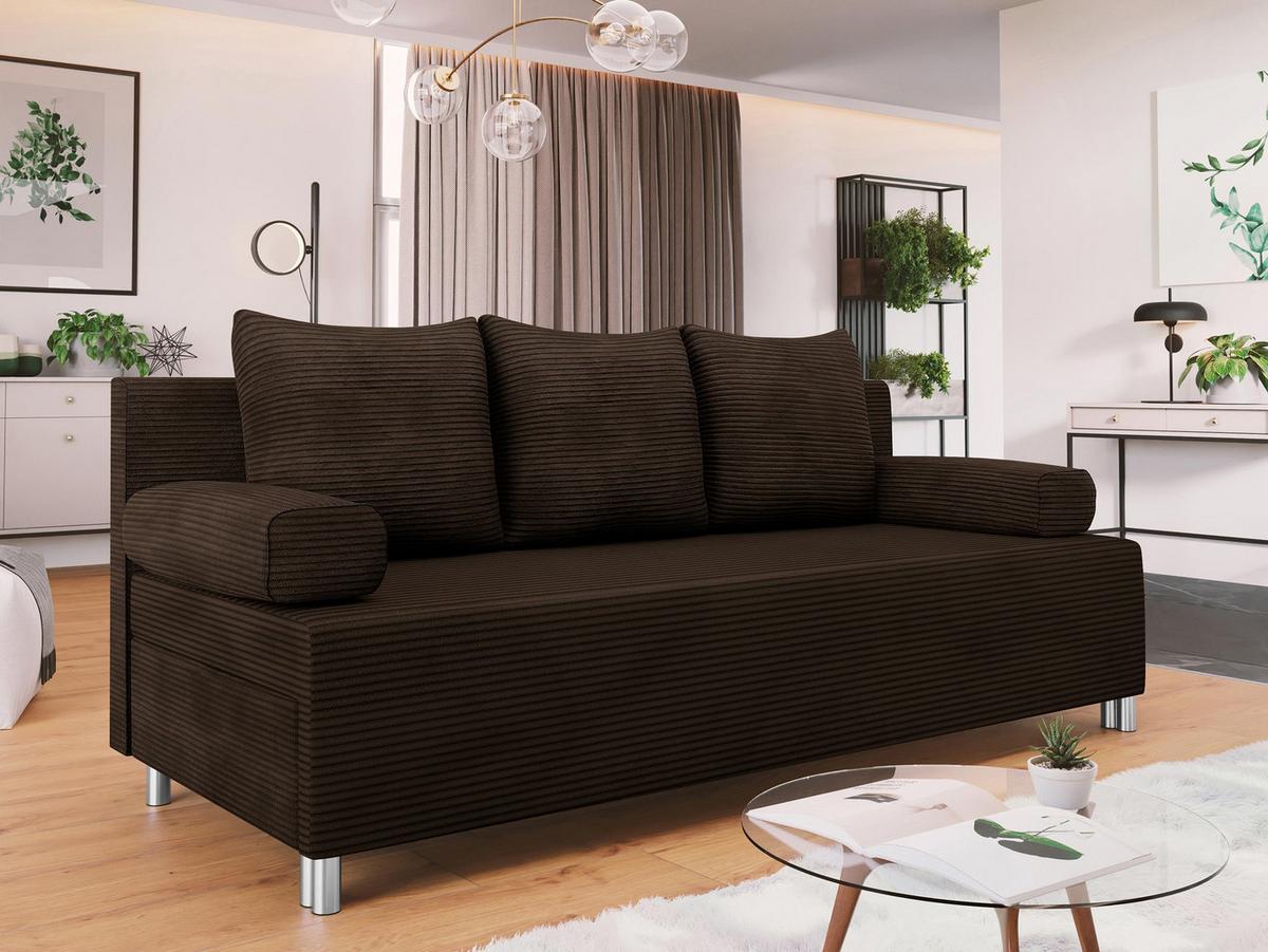 SCHLAFSOFA Dover Cord - Chromfarben/Nussbaumfarben, Holz/Kunststoff (192/86/80cm) - MIRJAN24