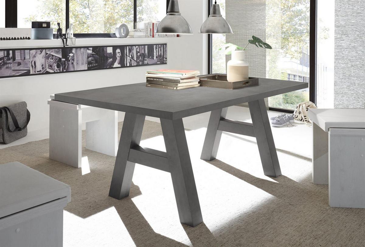 ESSTISCH ausziehbar Elia 3 160 x 90 x 75 Esszimmertisch Graphit - Grau, Holz (160/90/75cm) - 58aufmkessel