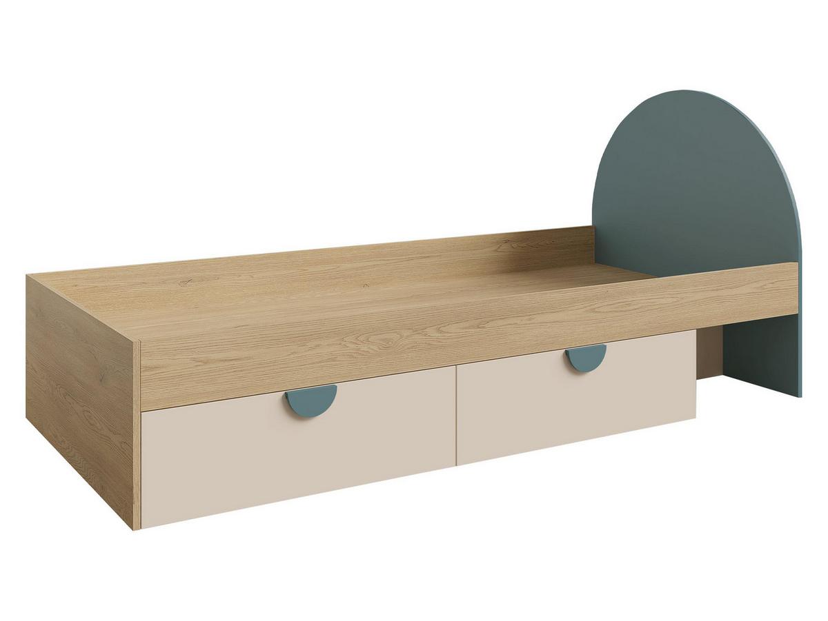 JUGENDBETT Lexi 13 L / P - Blau/Eichefarben, Holzwerkstoff/Kunststoff (90/200cm) - MIRJAN24