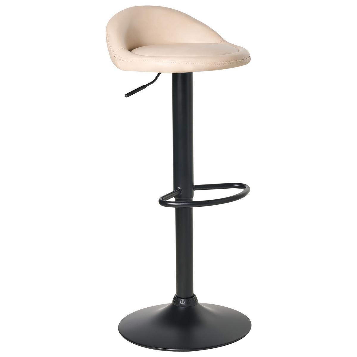 BARHOCKER 2er-Set Hellbeige Meeder - Beige/Schwarz, Kunststoff (38/69/40cm) - Beliani