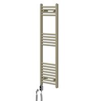 HANDTUCHHEIZKÖRPER elektrisch 400 x 1200 mm Beige Badheizkörper gerade mit Seitenanschluss mit Heizstab 600W - Beige, Metall (30/120/3cm) - LuxeBath