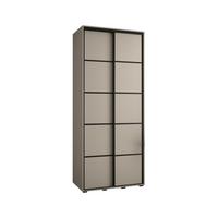 SCHWEBETÜRENSCHRANK 235,2/100/45 2-türig - Kaschmir/Schwarz, Holz/Metall (100/235.2/45cm) - MÖBEL KRYSPOL