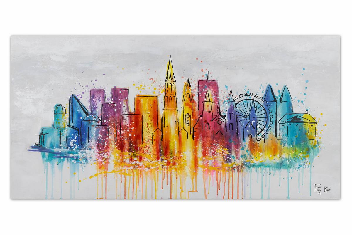 ACRYLBILD HANDGEMALT 120/60 cm - Grau, Holz/Textil (120/60cm) - KUNSTLOFT