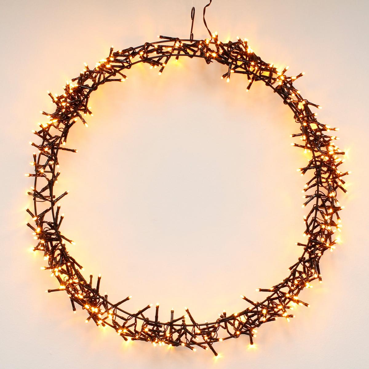 LED LICHTERKRANZ Ø48 cm 400 LEDs Warmweiß - Schwarz, Metall (48/6/48cm) - ECD-Germany