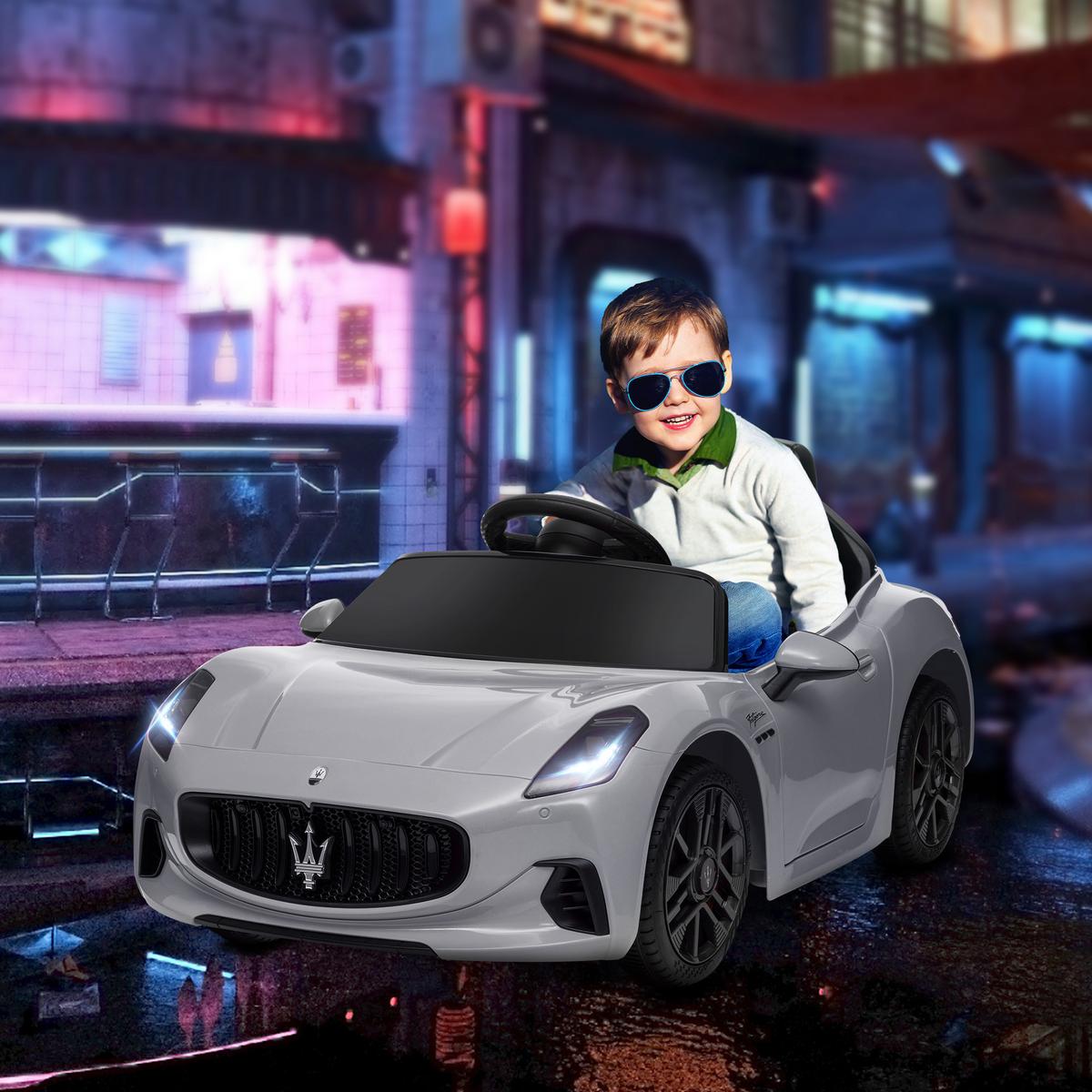KINDER Elektroauto 12V Kinderauto mit 2,4 GHz Fernbedienung, 2 Motor, Grau - Grau, Kunststoff (98/59/43cm) - AIYAPLAY