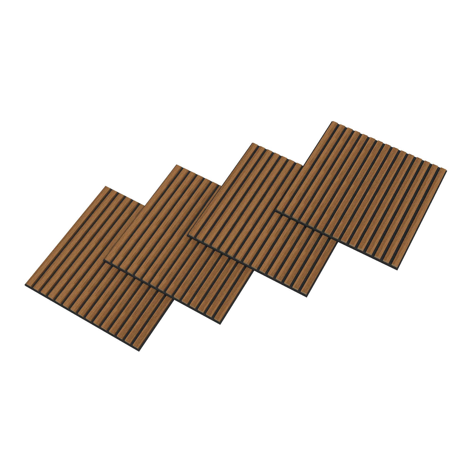 AKUSTIK WANDPANEEL Vang 4-TLG. II - Teakfarben, Holzwerkstoff/Kunststoff (60/60/2.1cm) - NEU.HOLZ