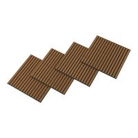 AKUSTIK WANDPANEEL Vang 4-TLG. II - Teakfarben, Holzwerkstoff/Kunststoff (60/60/2.1cm) - NEU.HOLZ