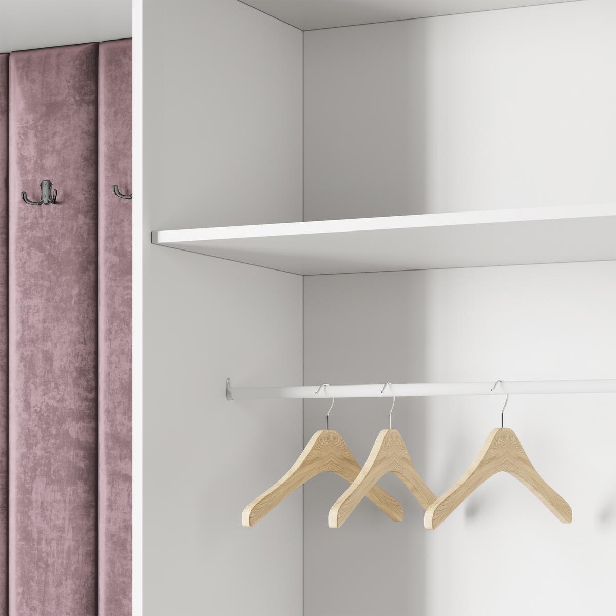 GARDEROBENSCHRANK REMA 180/240/60 cm Modern Garderobe-Set Weiß - Lila/Weiß, Holzwerkstoff (180/240/60cm) - MASSENO