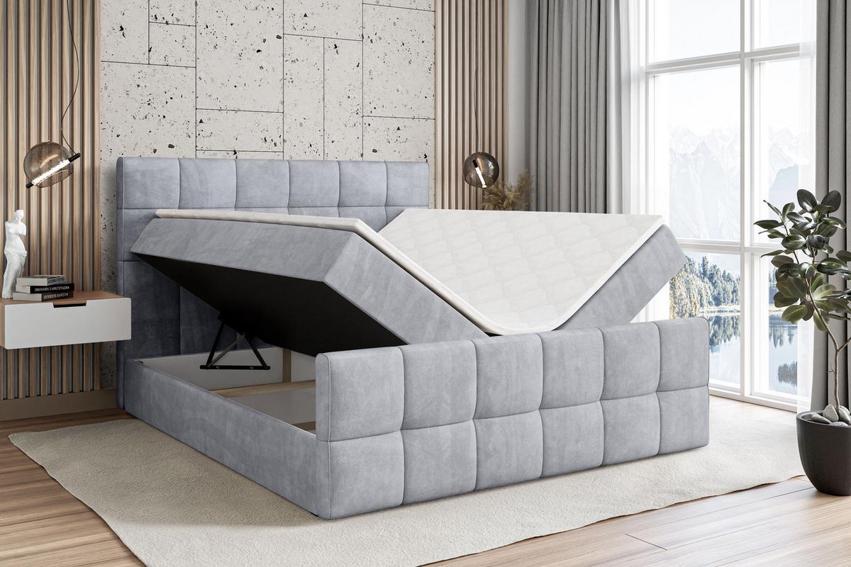 BOXBETT APO-Z - 140 x 200 - H4 - Hellgrau - Greige, Holzwerkstoff (140/200cm) - ALTDECOR