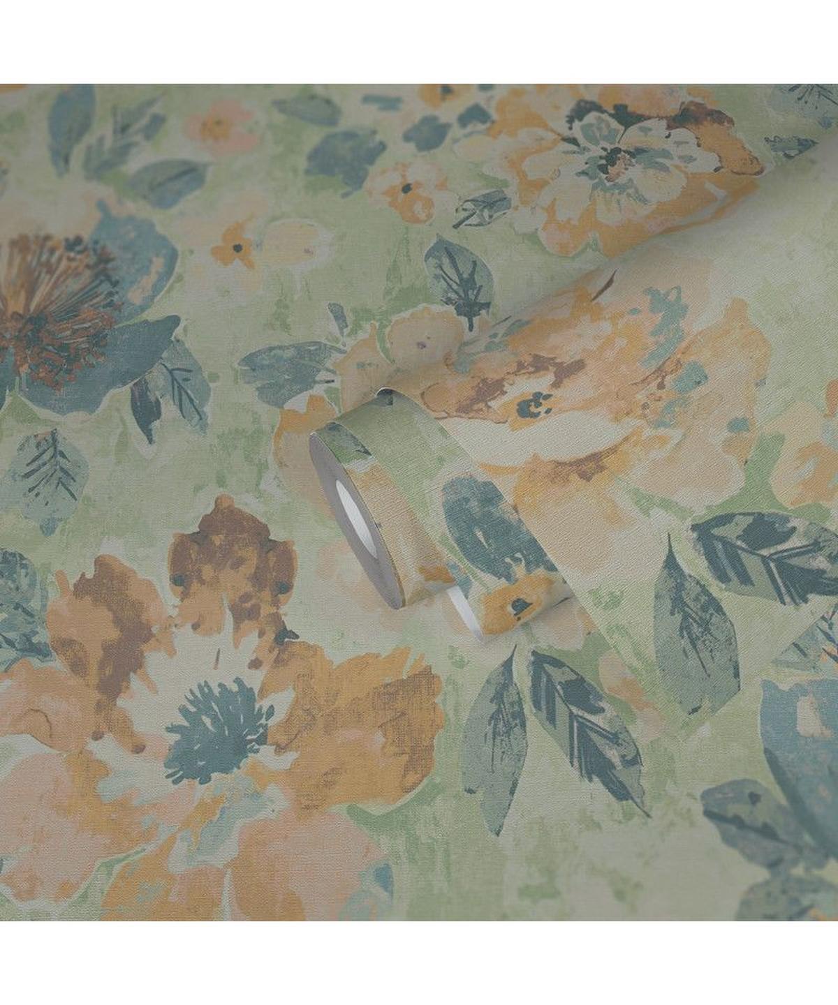 VLIESTAPETE Grün 53/1005 cm - Grün, Textil (53/1cm) - KUNSTLOFT