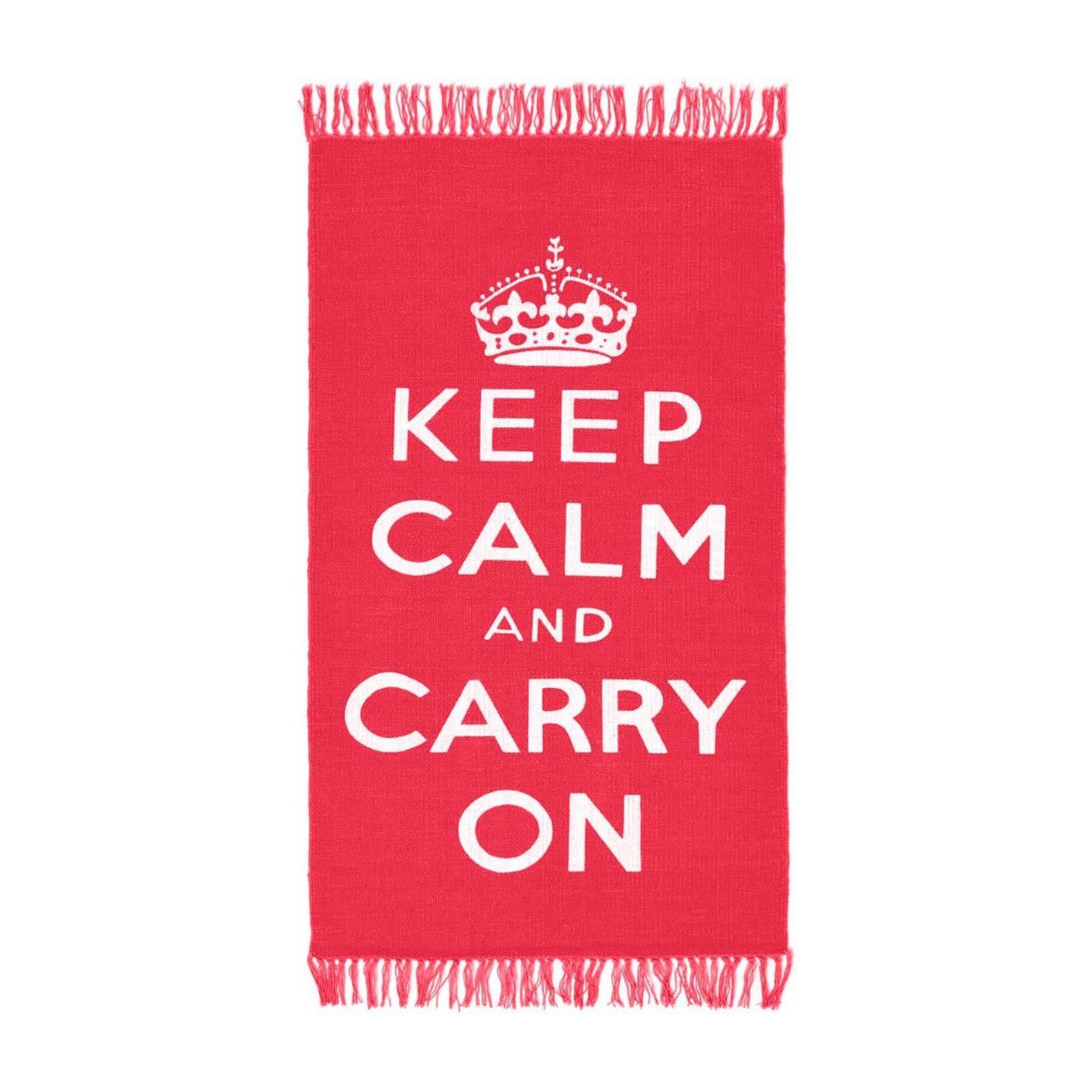 BAUMWOLLTEPPICH Keep Calm and Carry On 60/100 cm - Rot, Textil (60/100cm) - Homescapes