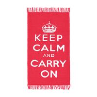 BAUMWOLLTEPPICH Keep Calm and Carry On 60/100 cm - Rot, Textil (60/100cm) - Homescapes