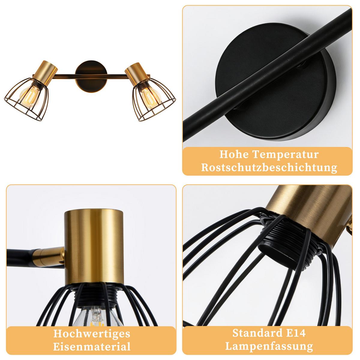 WANDLEUCHTE Lumira 33/13.5/18 cm - Schwarz, Metall (13.5/18/33cm) - ZMH
