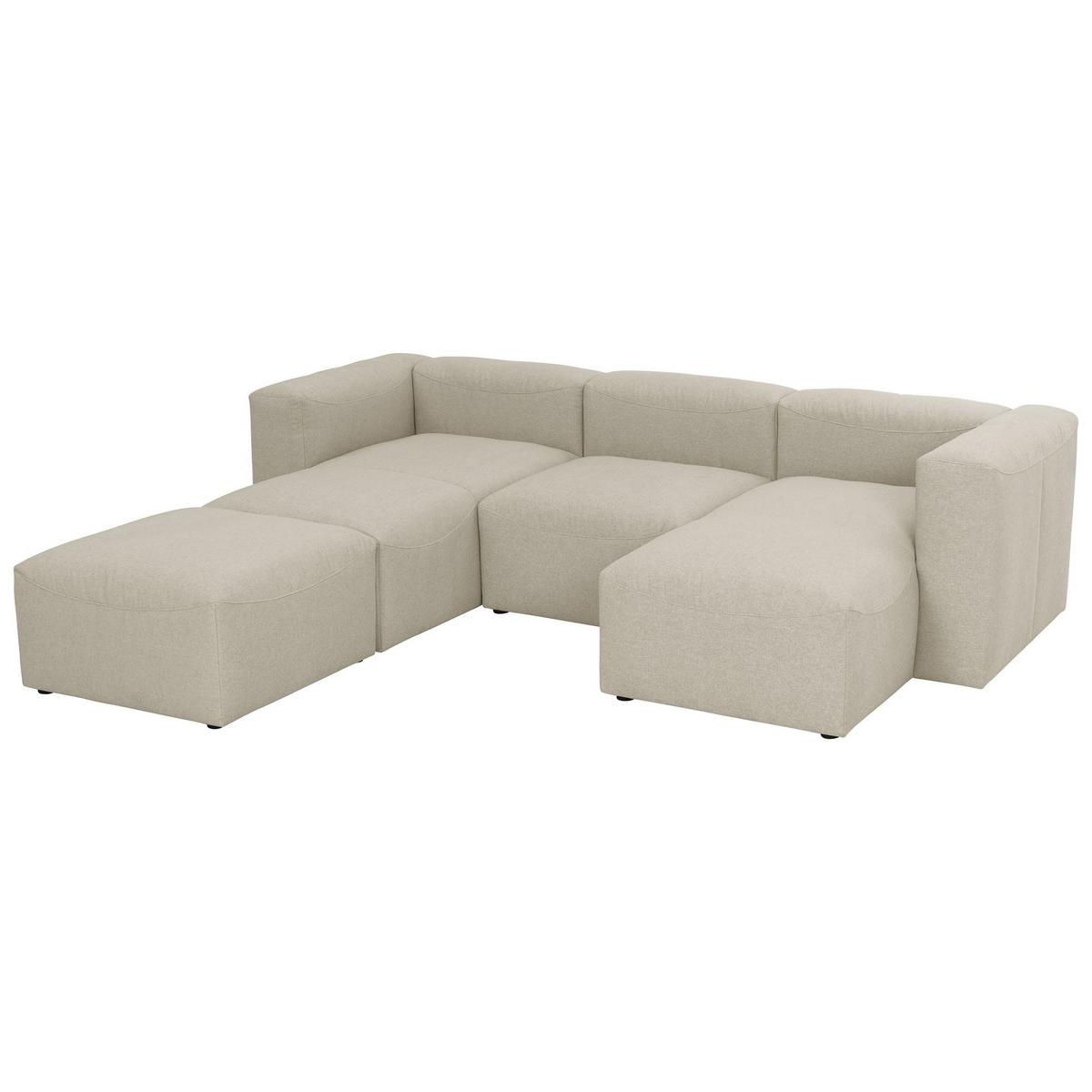 WOHNLANDSCHAFT 4 Kattrina Flachgewebe creme - Creme, Kunststoff (275/73/235cm) - 58aufmkessel