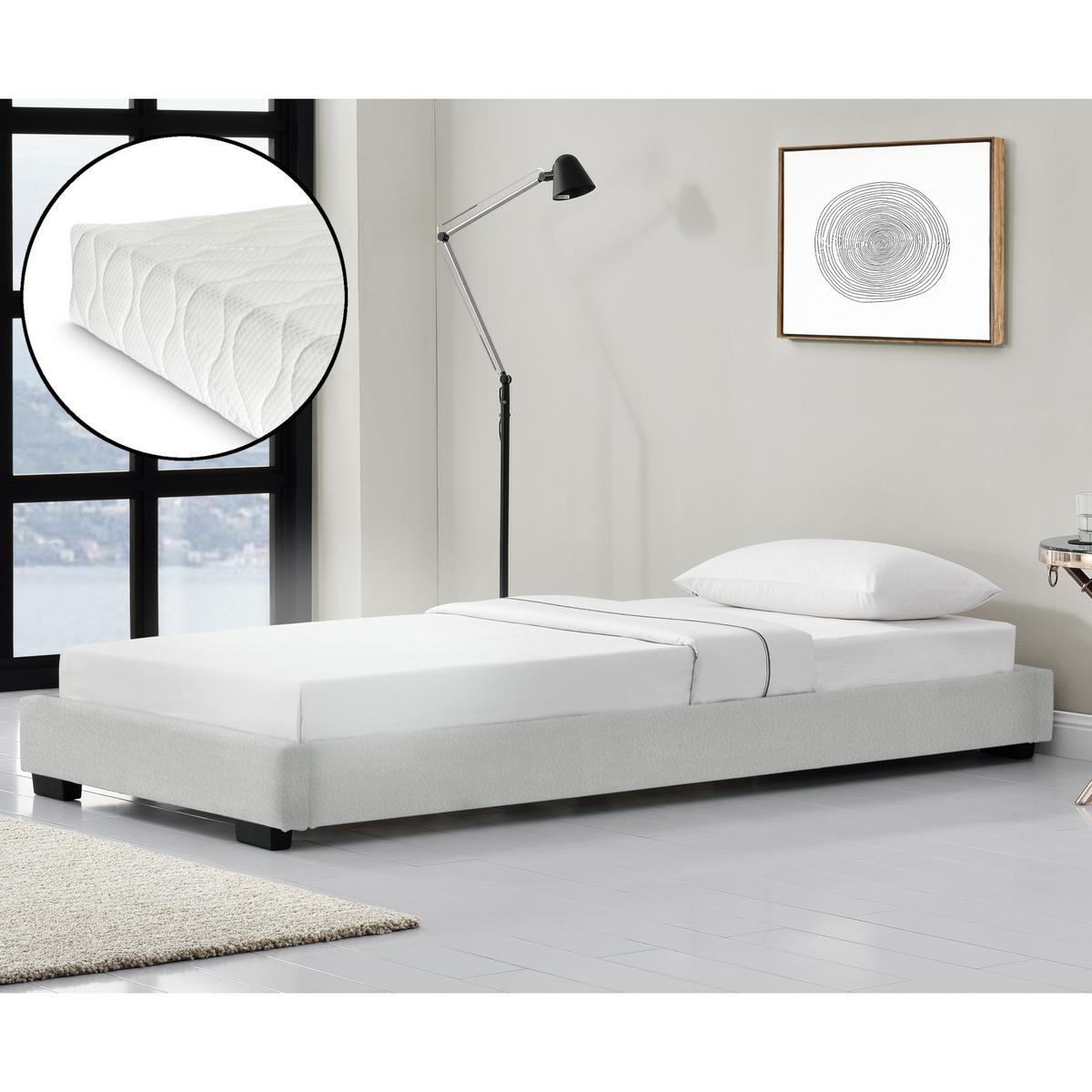 POLSTERBETT Solingen mit Matratze - Weiß, Textil (90/200cm) - Corium