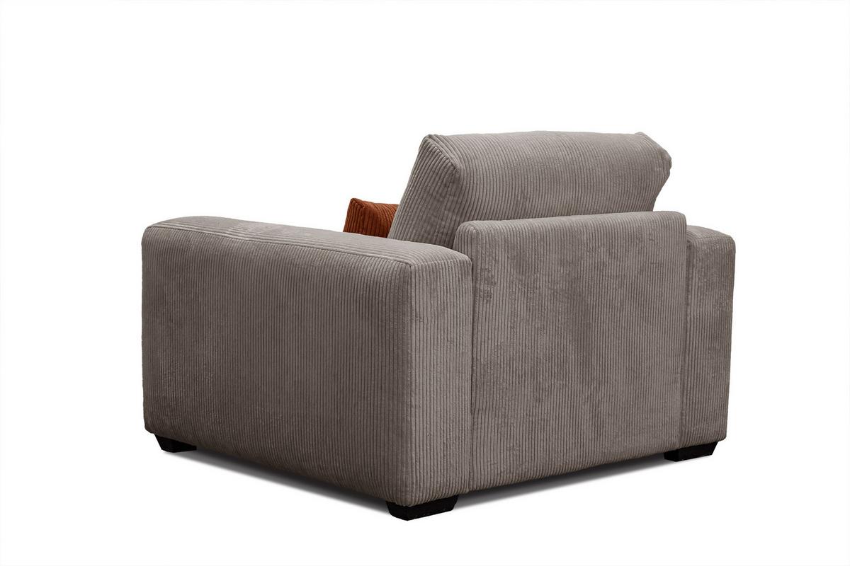 SESSEL OLI in Cordstoff taupe - Taupe, Holz/Textil (130/91/108cm) - Wozimo