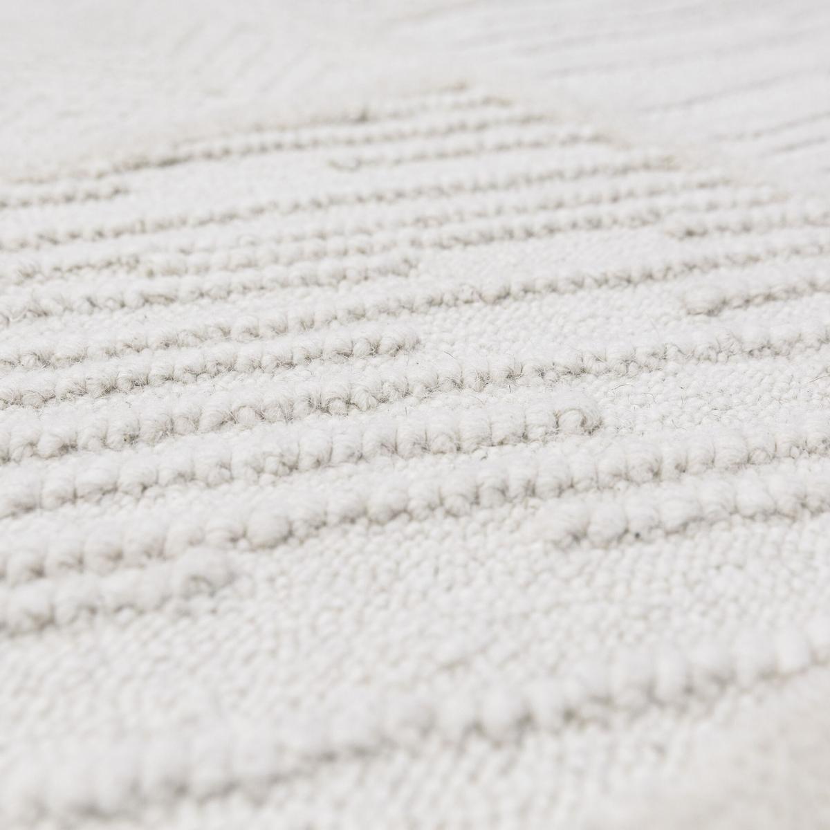 TEPPICH aus Wolle CARVE in Weiß, geometrisch, 140 x 200 cm - Beige, Textil (140/200cm) - KADIMA DESIGN