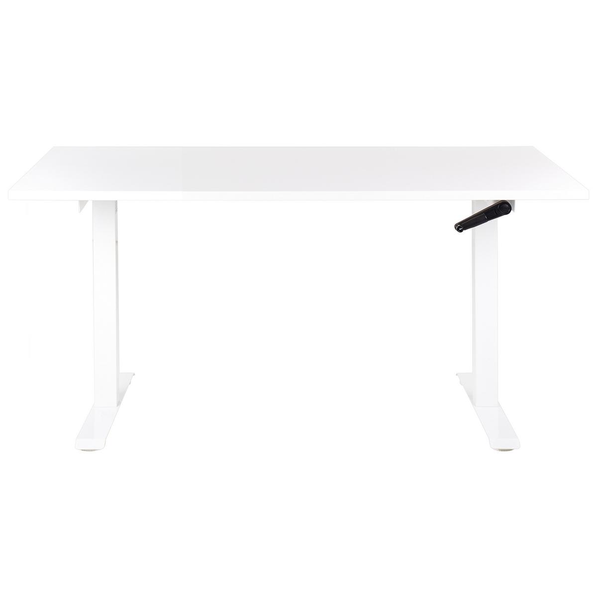 SCHREIBTISCH weiß 160/72 cm manuell höhenverstellbar Destin III - Weiß, Holz (110/58/74cm) - Beliani